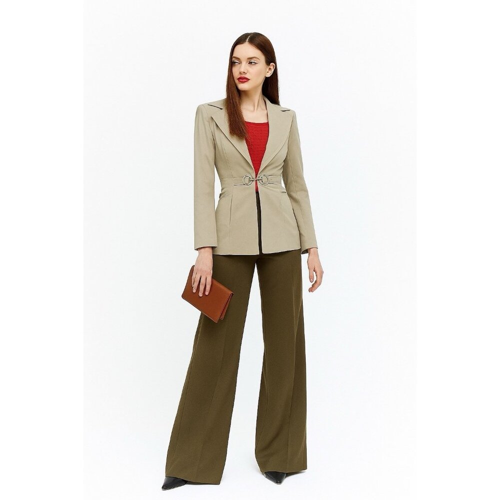 Bebe Belted Jacket Y2K Beige 4 Small Made In USA